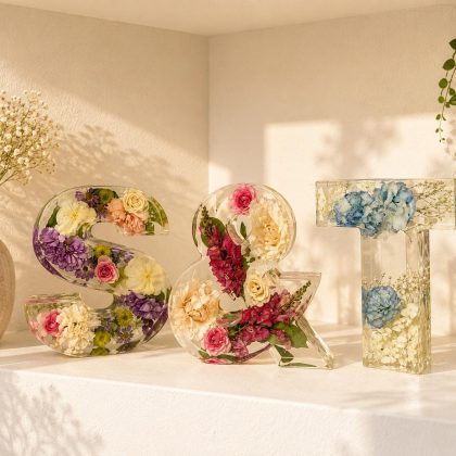 floral resin letter bundle